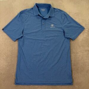 Straight Down Mens Medium Polo Shirt Cabo del Sol Blue Heather Performance Golf
